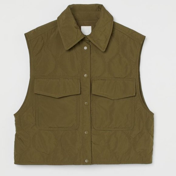 H&M Jackets & Blazers - Brand New H&M Khaki Quilted Vest